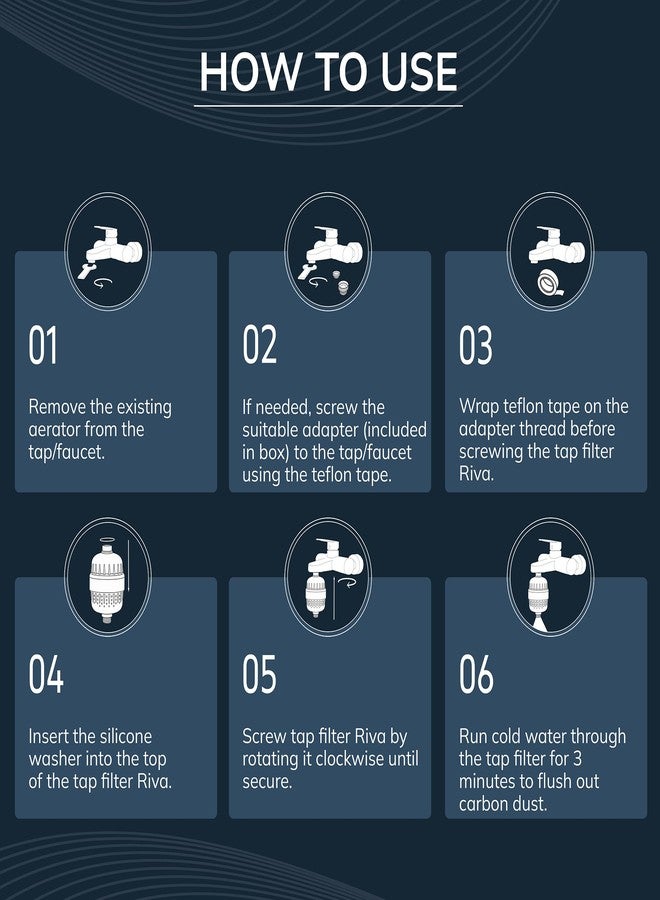 روبوست فلتر ريفا القوي ذو 15 مرحلة للدش/الحنفية ومنقي المياه للمنزل (فضي) | يقلل من تساقط الشعر وجفاف الجلد وتراكم الترسبات الكلسية | فلتر للمياه العسرة للحنفية والدش والدش اليدوي | يتضمن طقمًا ودليل استخدام - Image 5